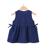 Summer Kids Girls Dress Cotton O-Neck-Veeddydropshipping